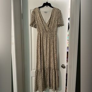 Polagram Metallic Floral Maxi Dress